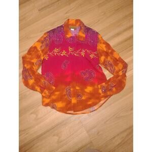 Saddle Ridge Vintage Collection Paisley Floral Button Down Long Sleeve Shirt S